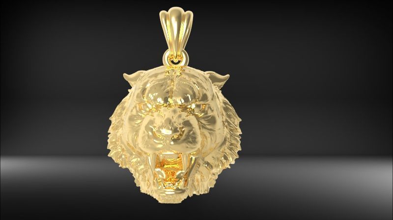 Tiger Head Pendant 3D print model_15