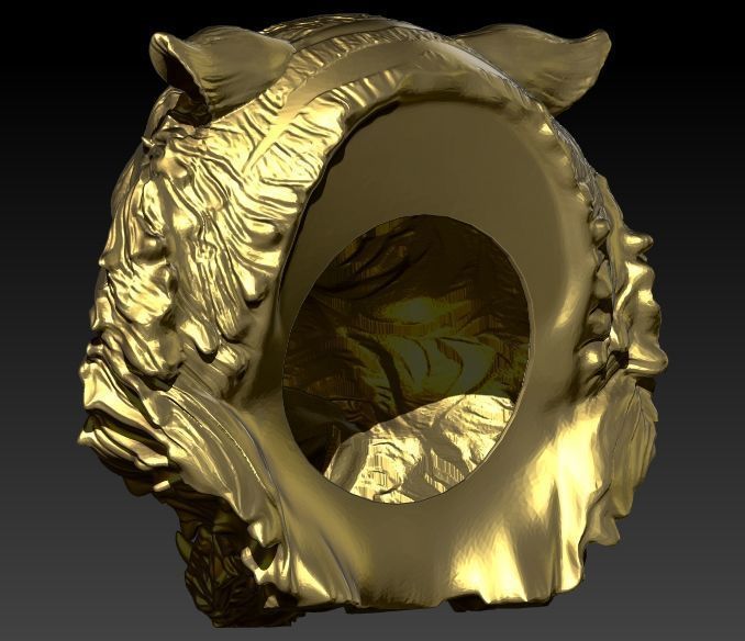 Tiger Head Pendant 3D print model_14