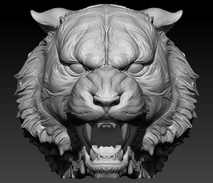 Tiger Head Pendant 3D print model_5