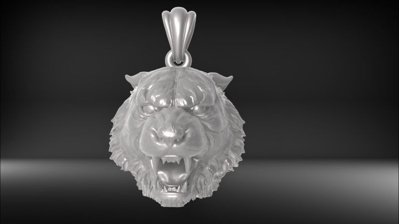 Tiger Head Pendant 3D print model_18