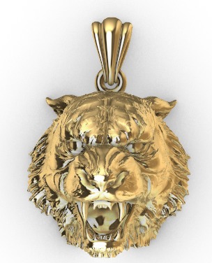 Tiger Head Pendant 3D print model_1