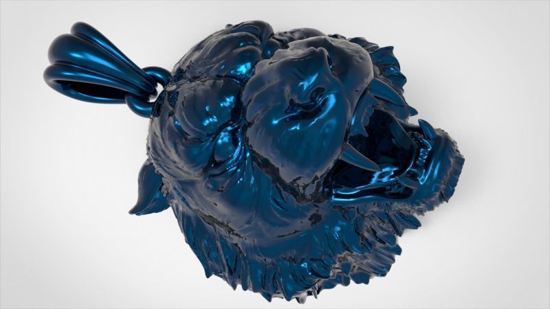 Tiger Head Pendant 3D print model_32