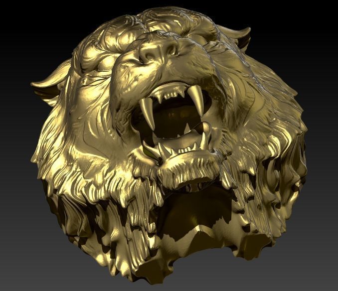 Tiger Head Pendant 3D print model_2