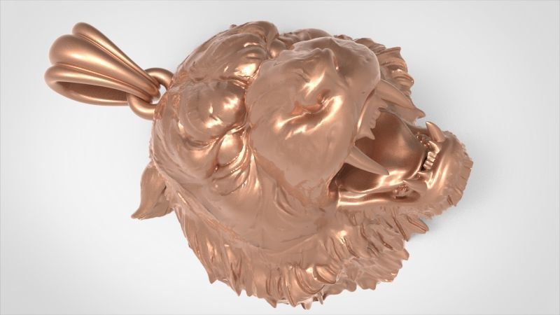 Tiger Head Pendant 3D print model_35