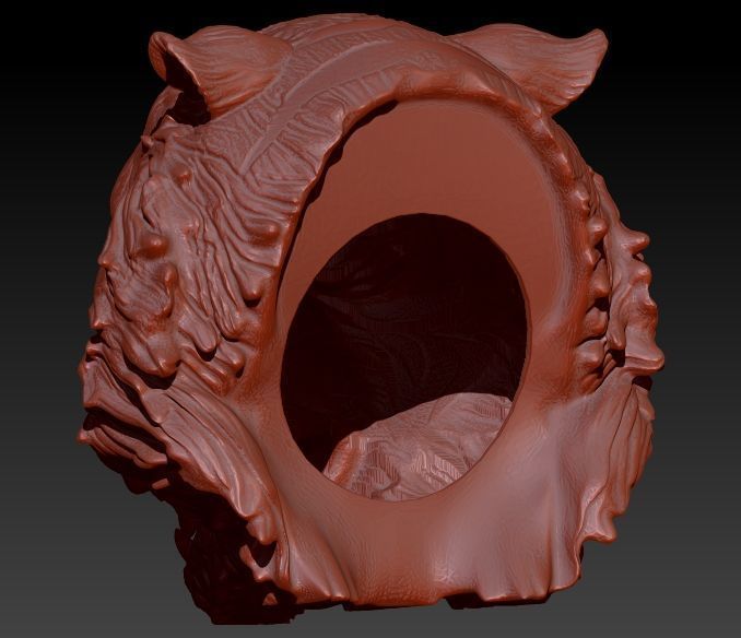 Tiger Head Pendant 3D print model_7