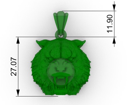 Tiger Head Pendant 3D print model_10