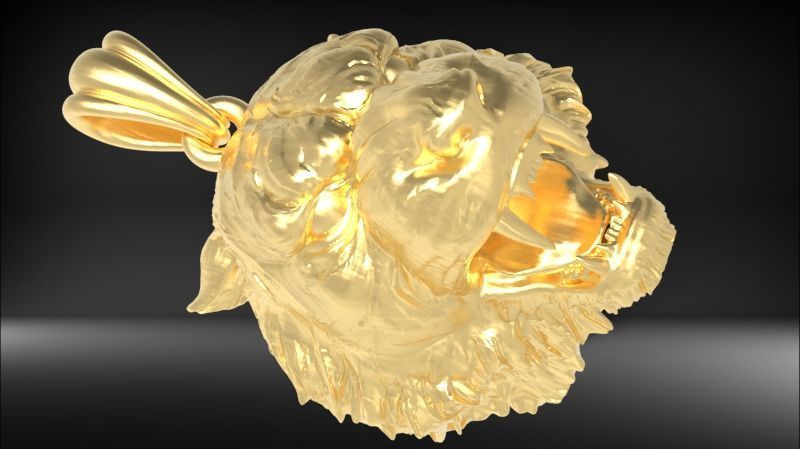 Tiger Head Pendant 3D print model_27