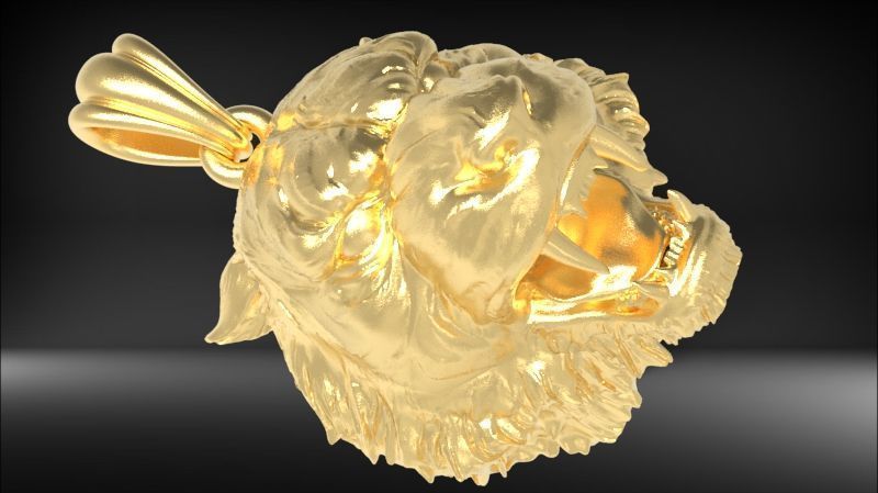 Tiger Head Pendant 3D print model_25