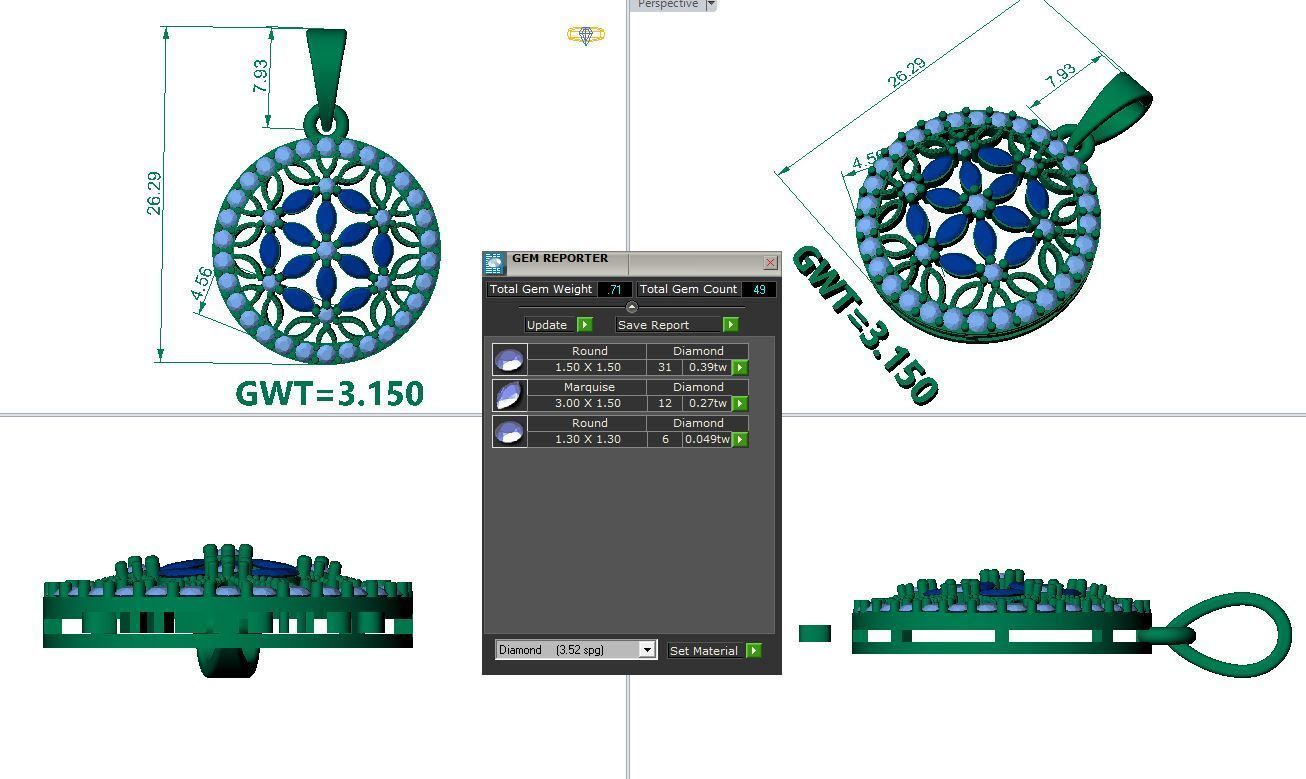 FASION  PEANDANT 3D model_1