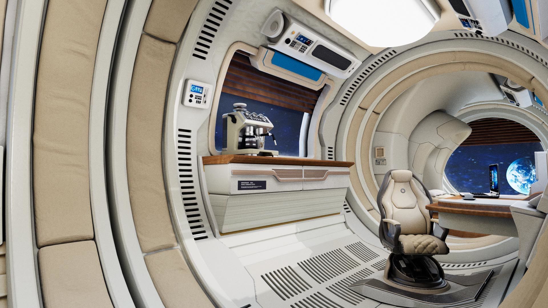 spaceship room sci fi 3D model_1