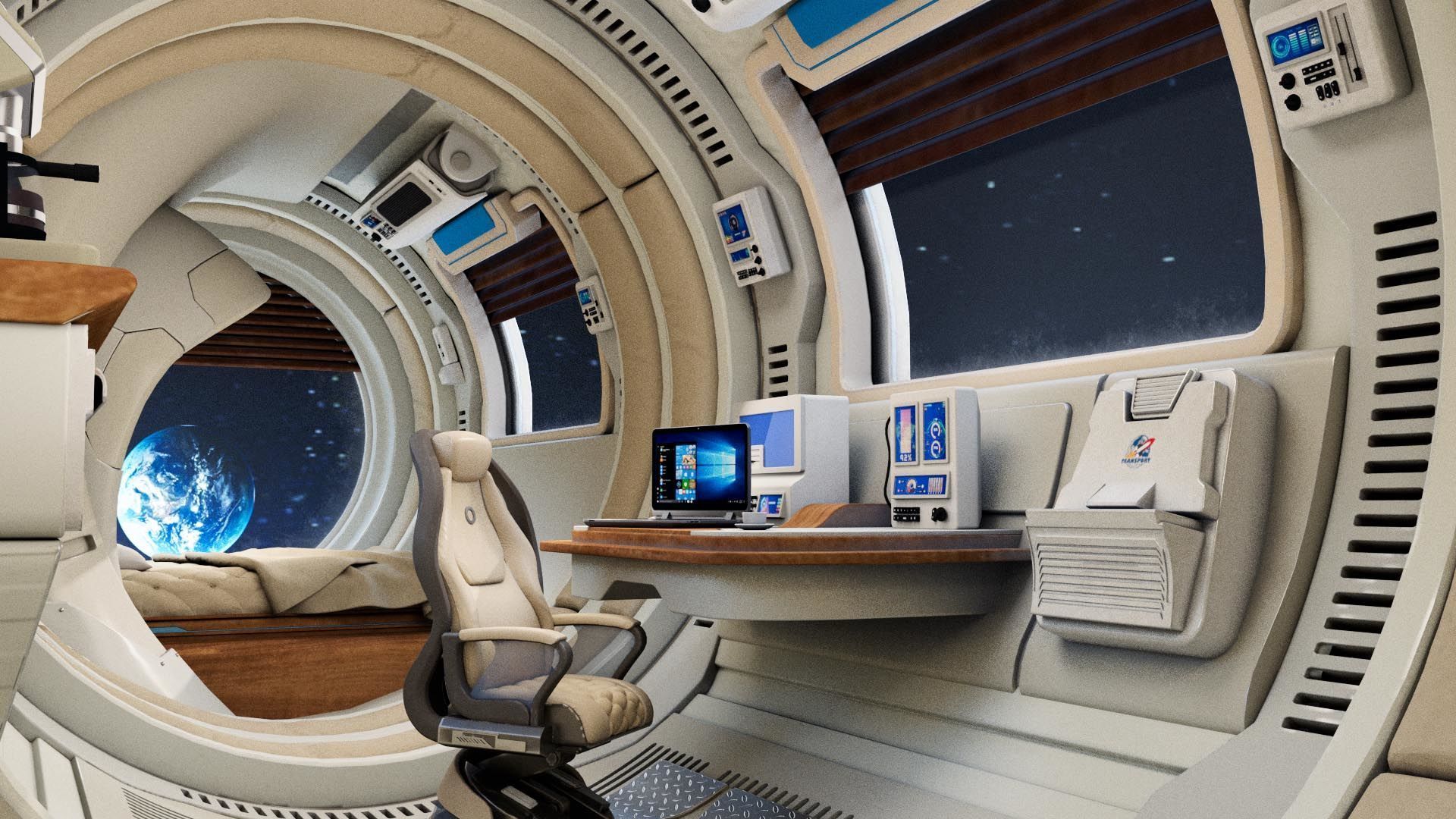 spaceship room sci fi 3D model_4