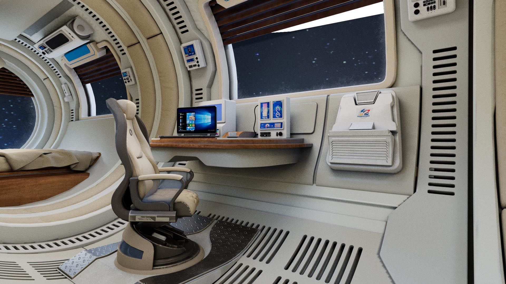 spaceship room sci fi 3D model_10