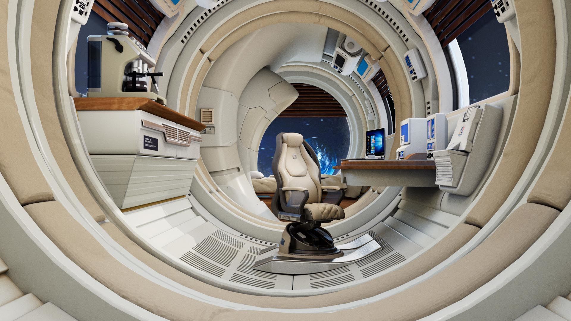 spaceship room sci fi 3D model_7