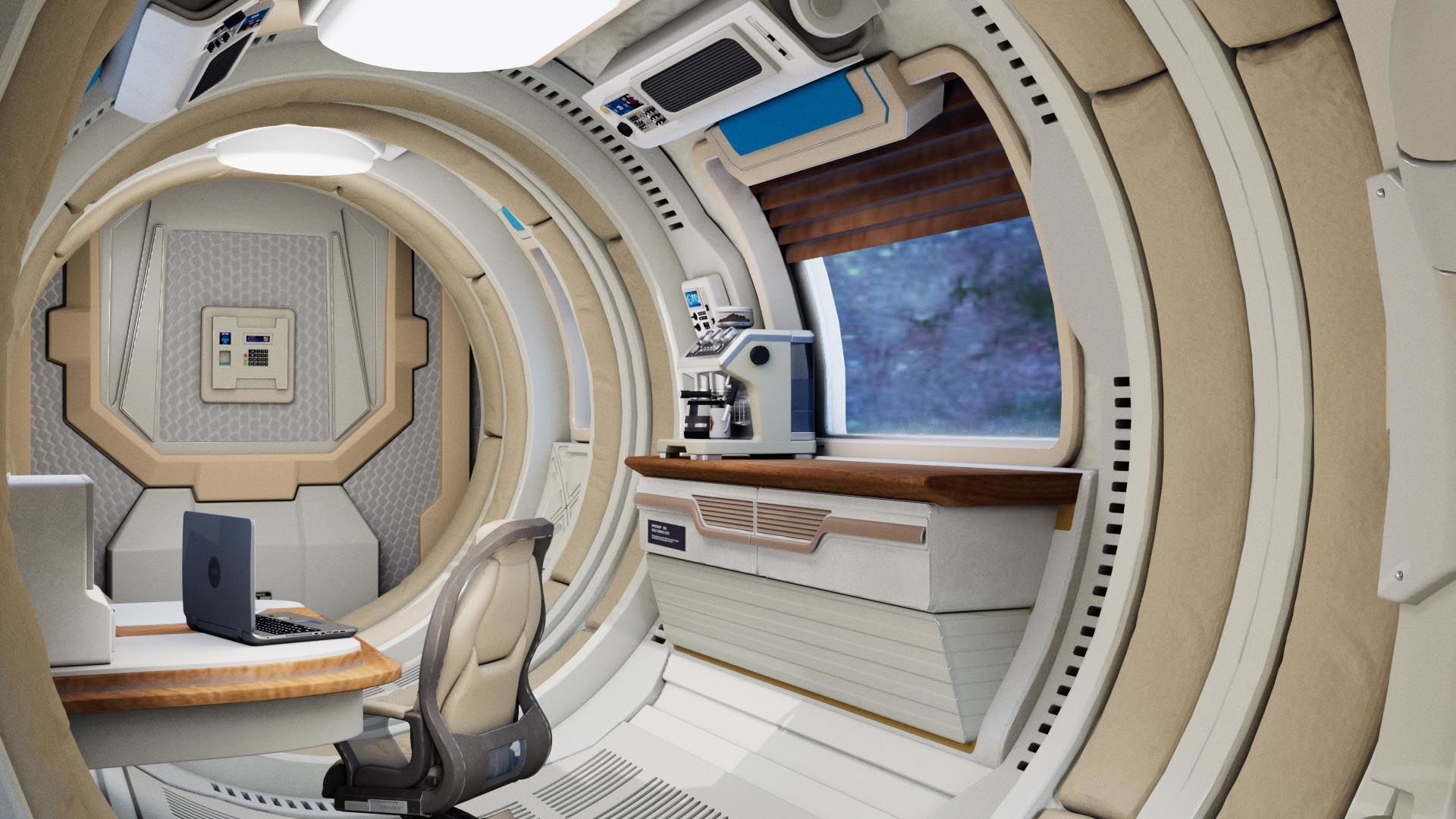 spaceship room sci fi 3D model_6