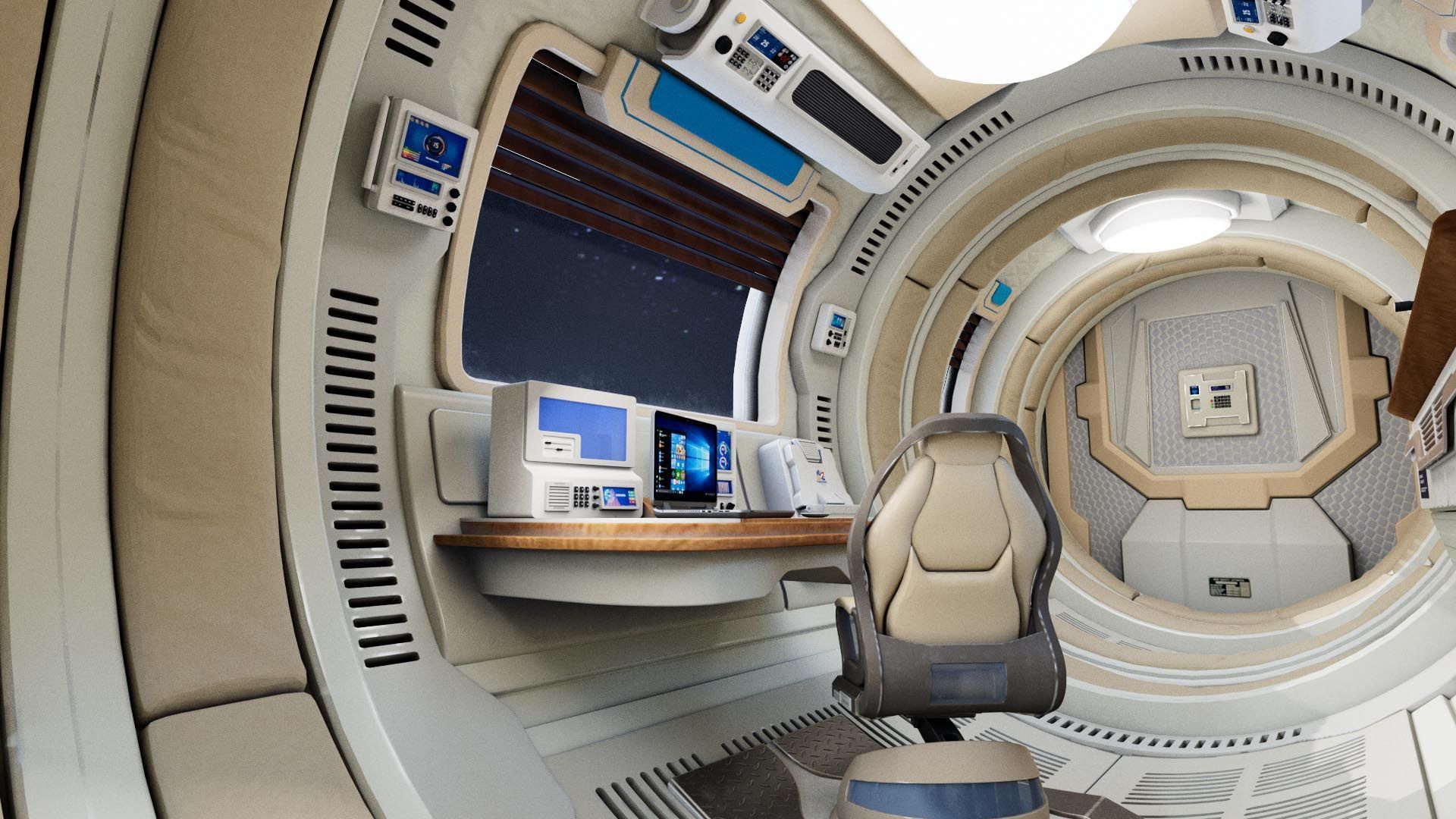 spaceship room sci fi 3D model_9