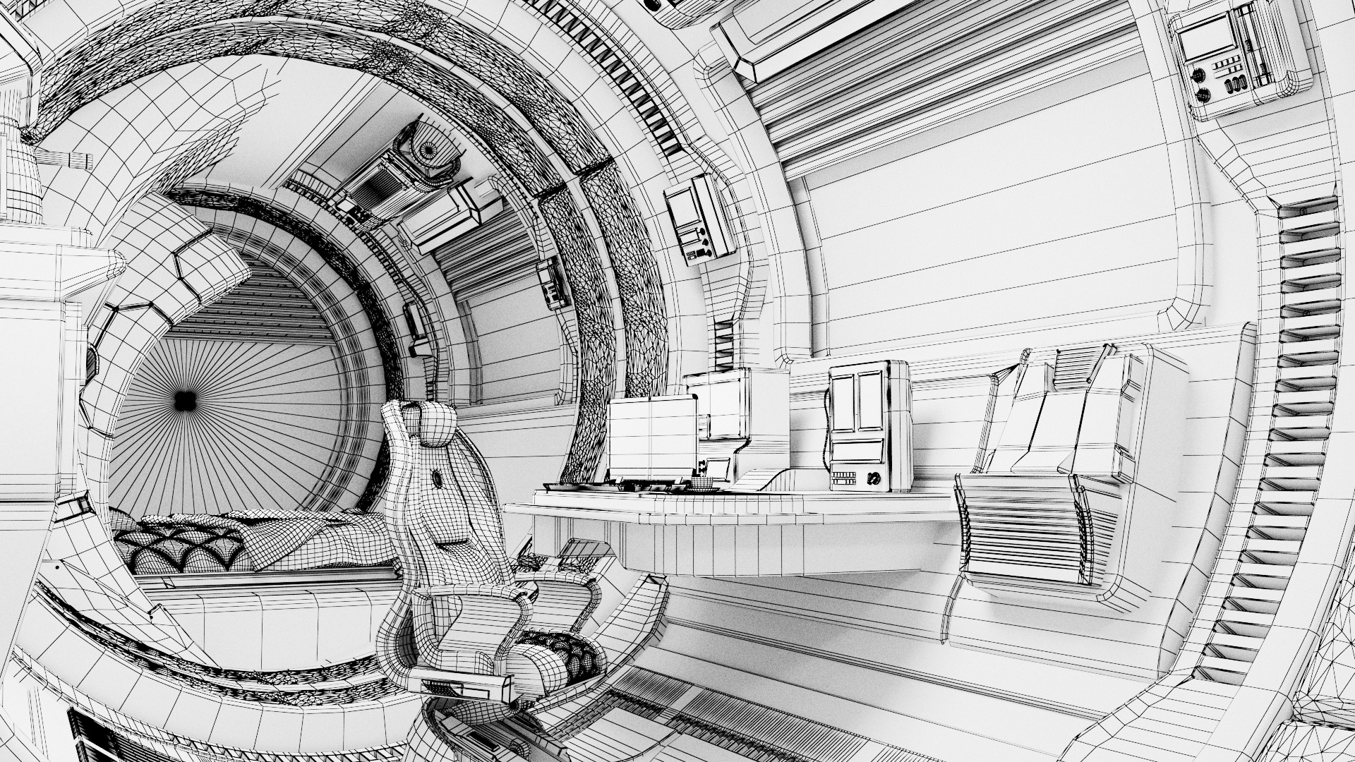 spaceship room sci fi 3D model_24