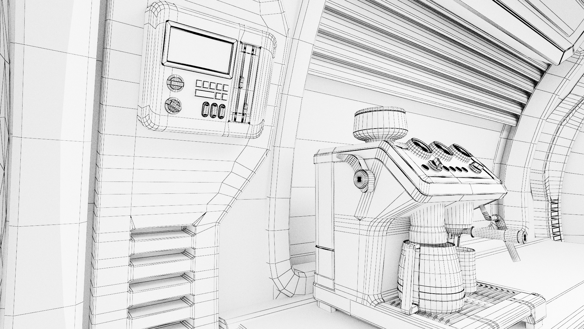 spaceship room sci fi 3D model_27