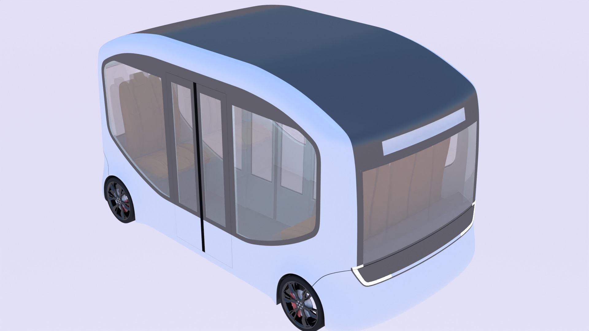 Shuttle minibus and Tesla Robovan 3D Model Collection_10