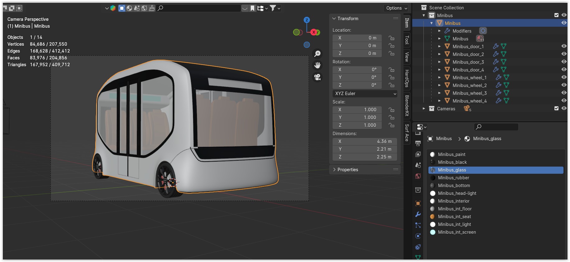 Shuttle minibus and Tesla Robovan 3D Model Collection_12
