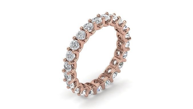 U Shaped Eternity Ring 3 point 1 mm stone size swiss 12 and EU52 3D print model