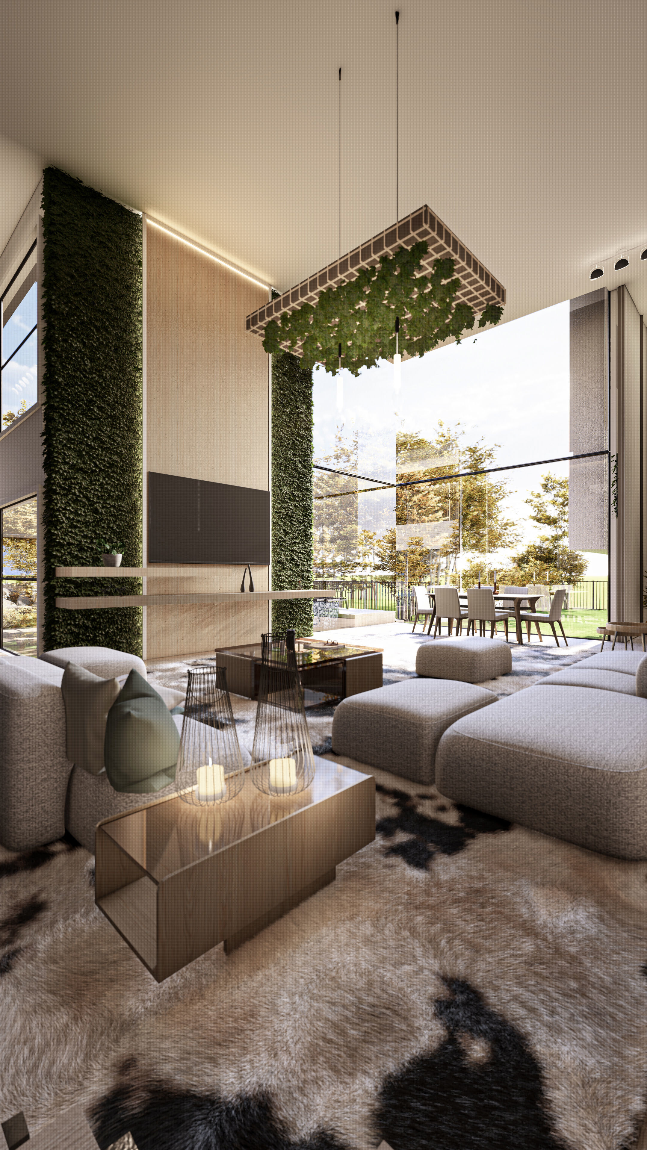 Modern Biophilic Villa Design Interior and Exterior Design Low-poly 3D model_1