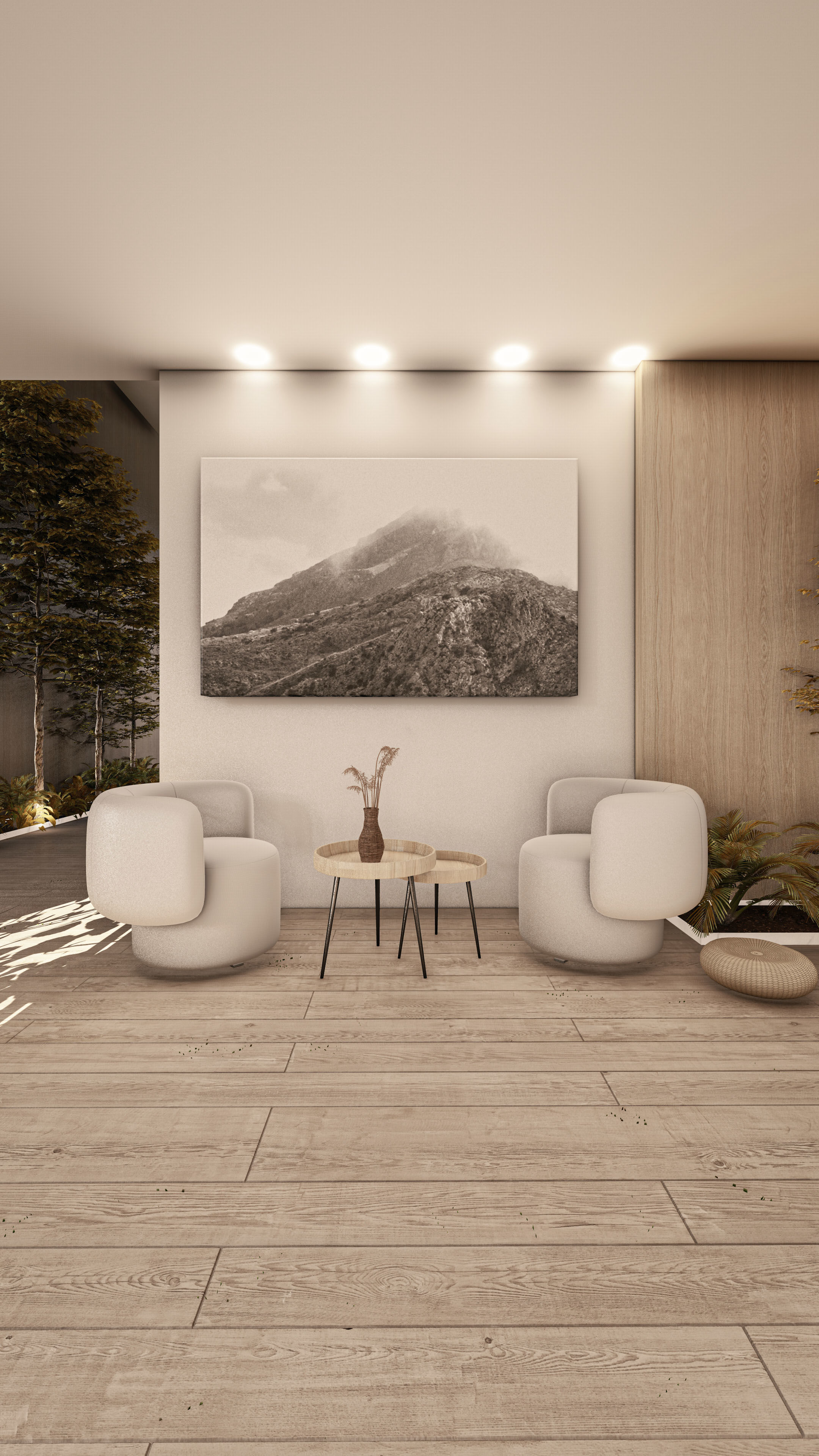 Modern Biophilic Villa Design Interior and Exterior Design Low-poly 3D model_14