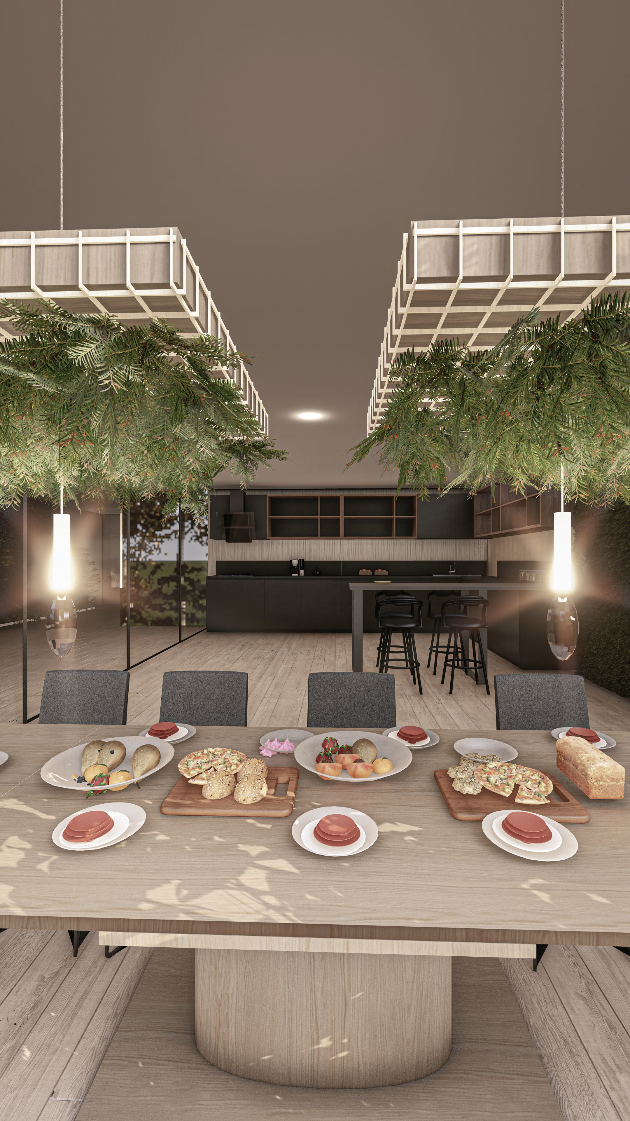 Modern Biophilic Villa Design Interior and Exterior Design Low-poly 3D model_15