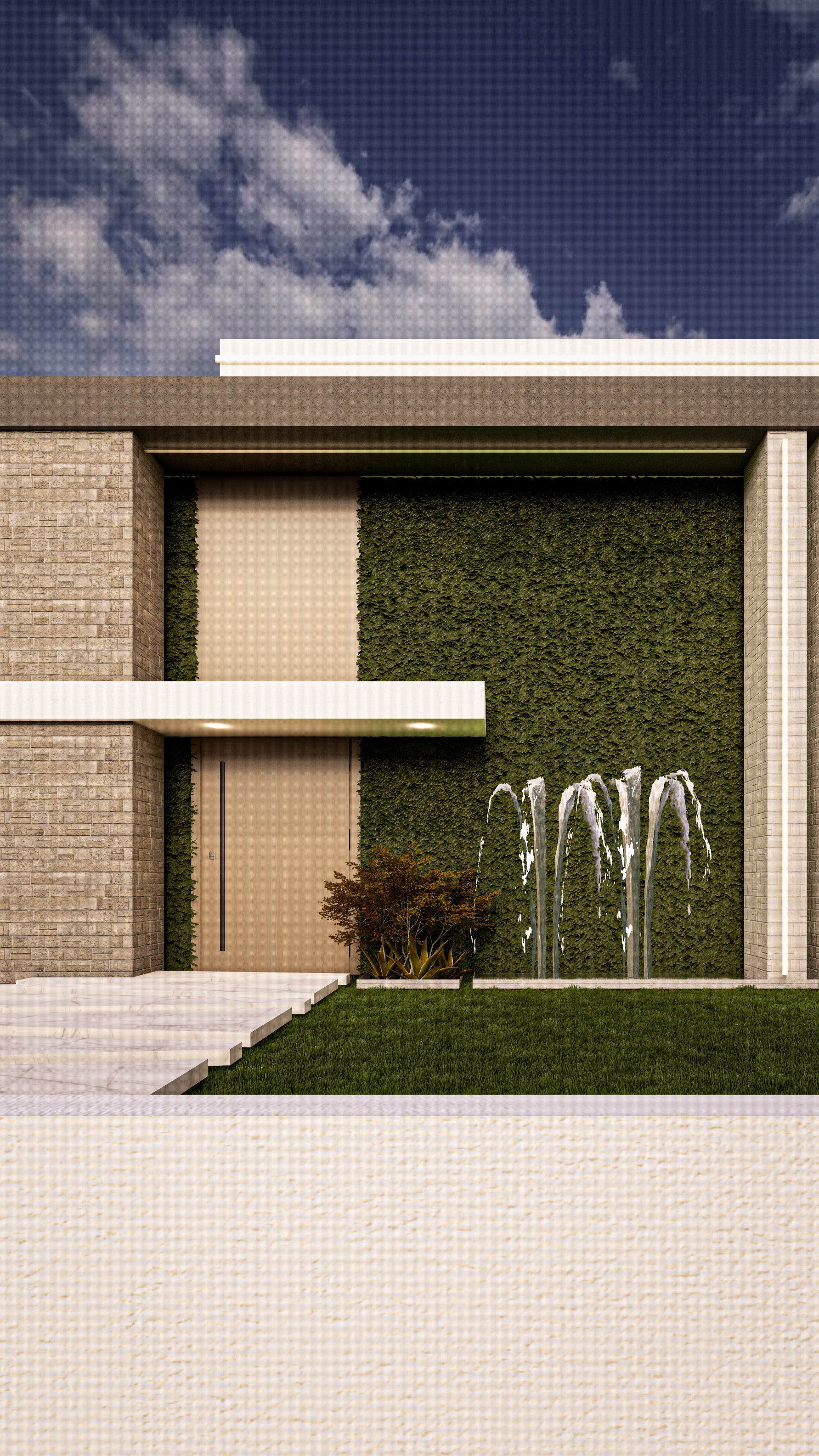 Modern Biophilic Villa Design Interior and Exterior Design Low-poly 3D model_6