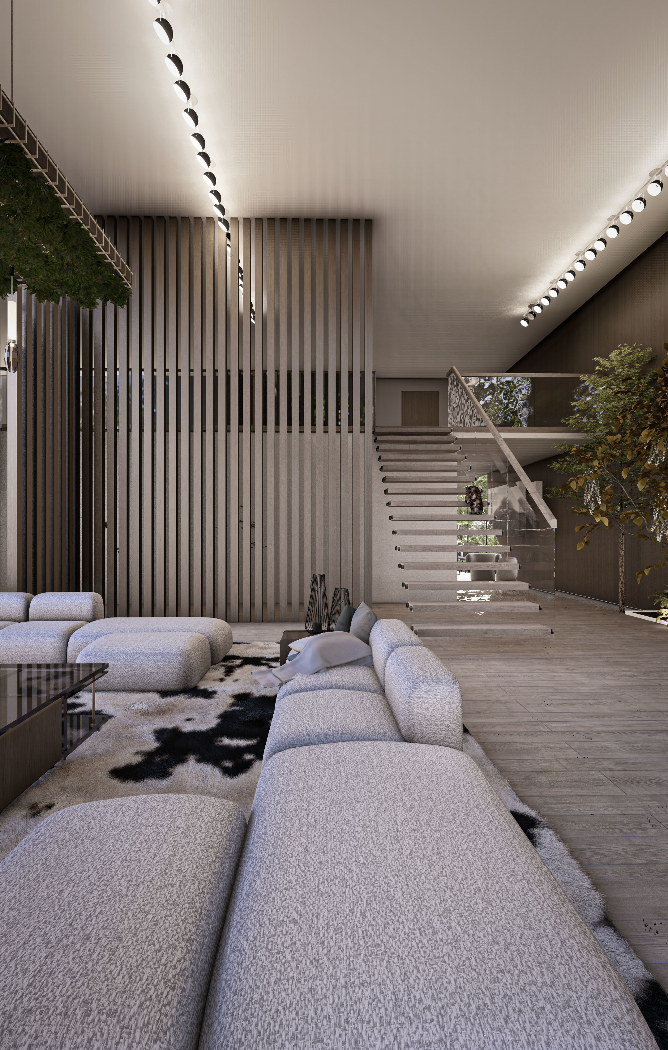 Modern Biophilic Villa Design Interior and Exterior Design Low-poly 3D model_18