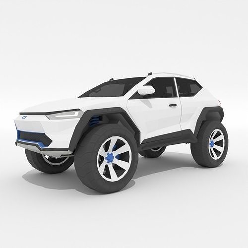 Generic low-poly SUV concept car Low-poly 3D model