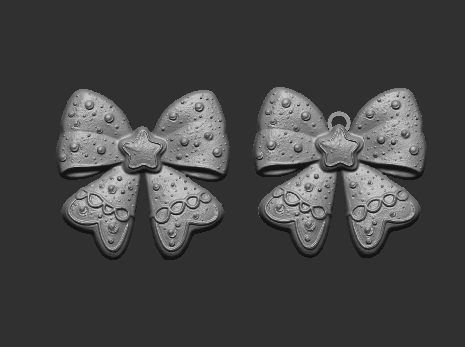 christmas tree star ribbon decor  3D print model_6