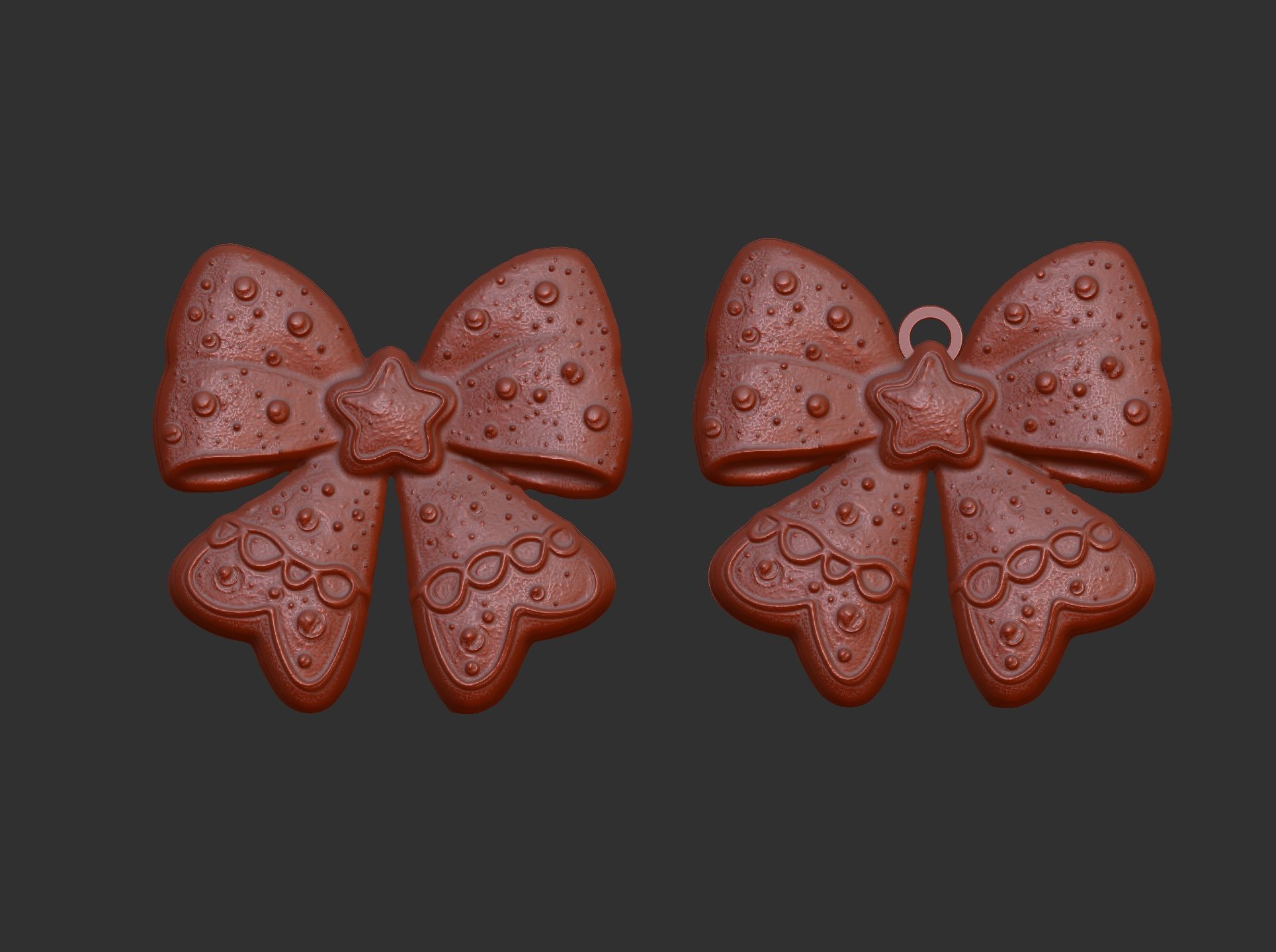 christmas tree star ribbon decor  3D print model_5