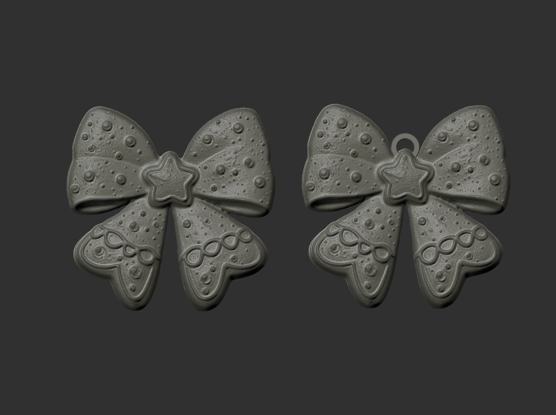 christmas tree star ribbon decor  3D print model_4