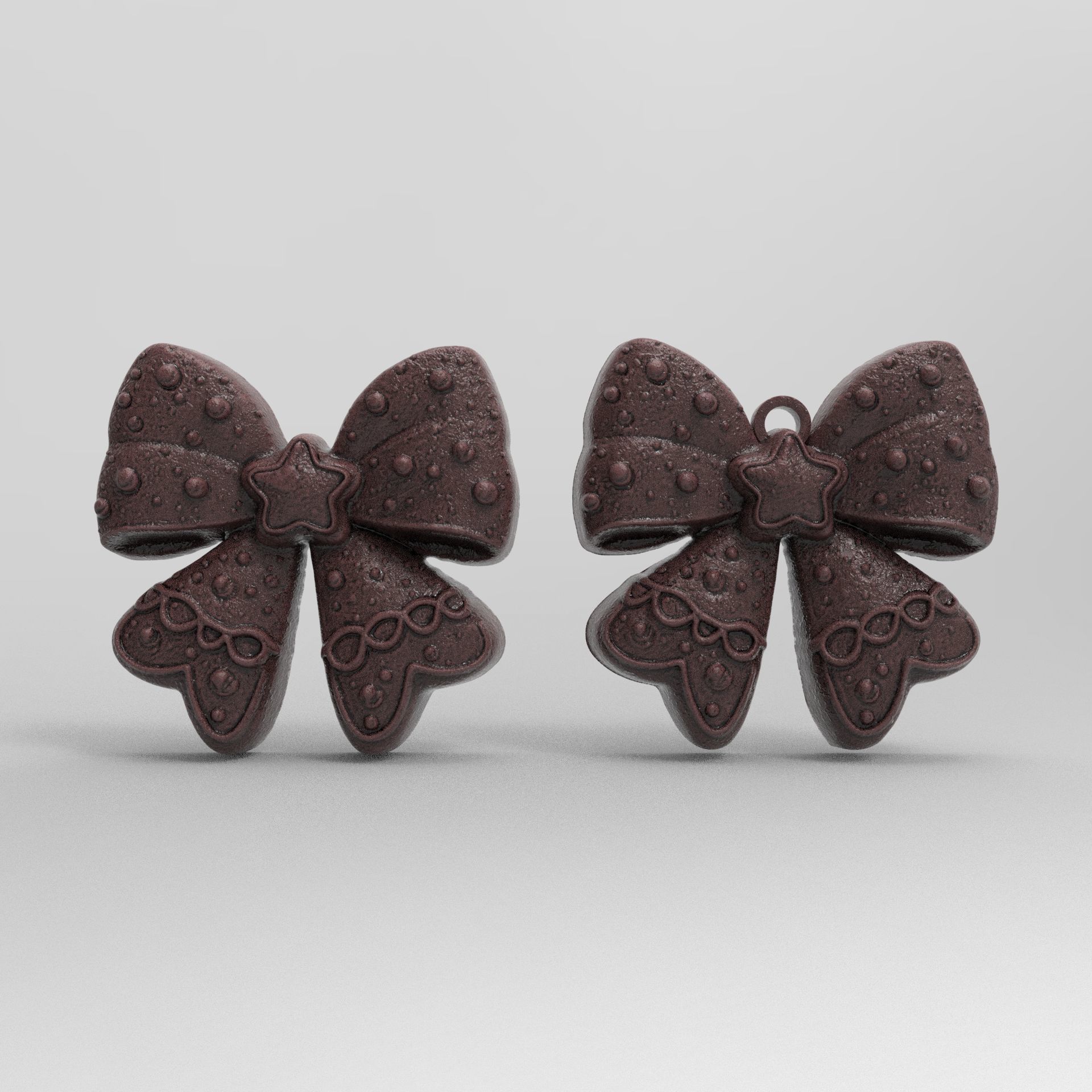 christmas tree star ribbon decor  3D print model_2