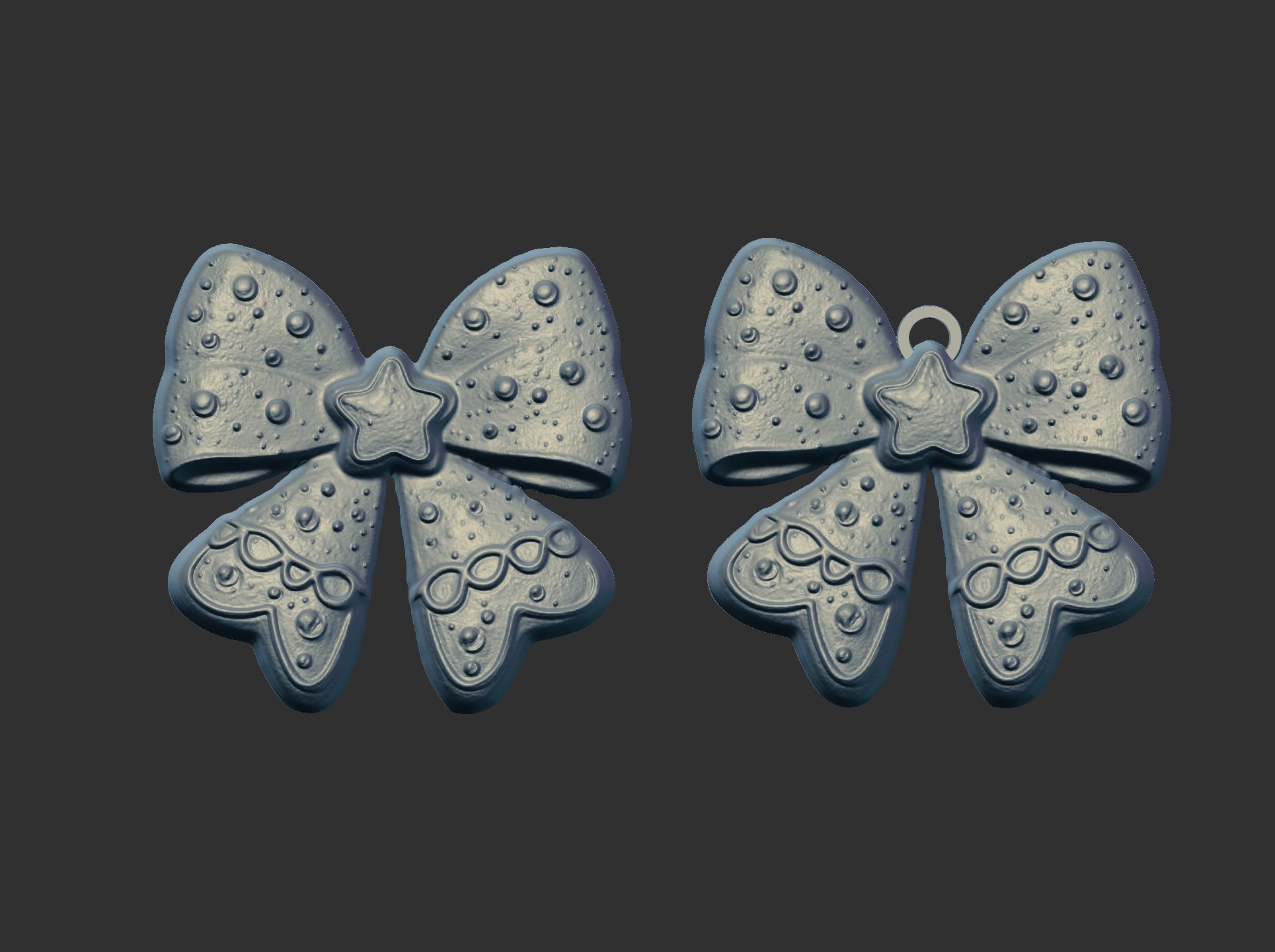 christmas tree star ribbon decor  3D print model_8