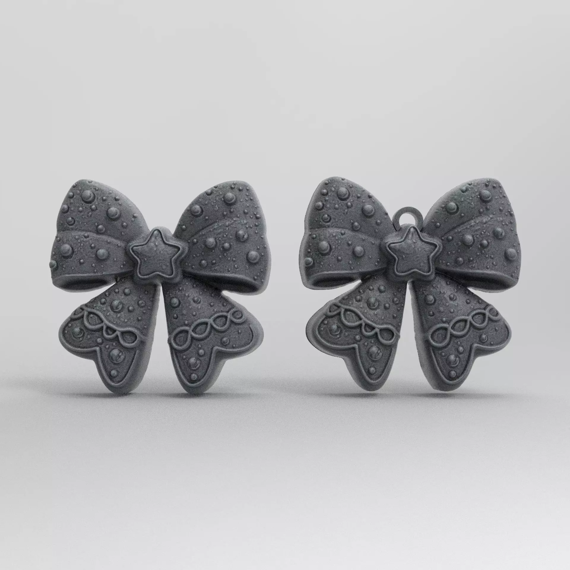 christmas tree star ribbon decor  3D print model_0