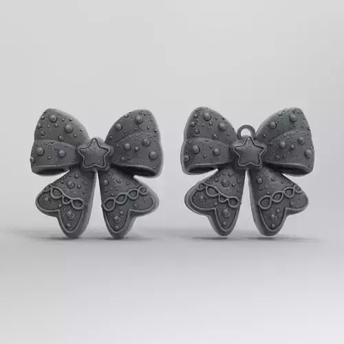 christmas tree star ribbon decor  3D print model