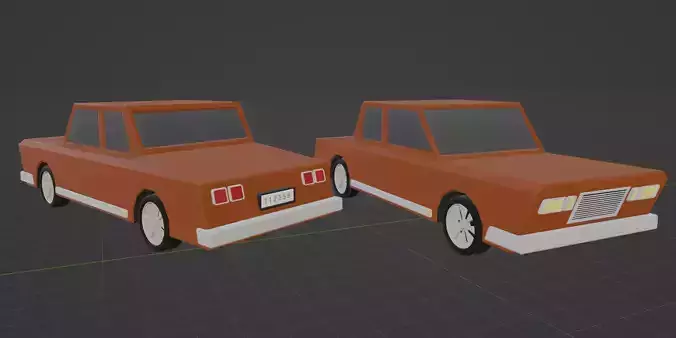 Low Poly Sedan Car