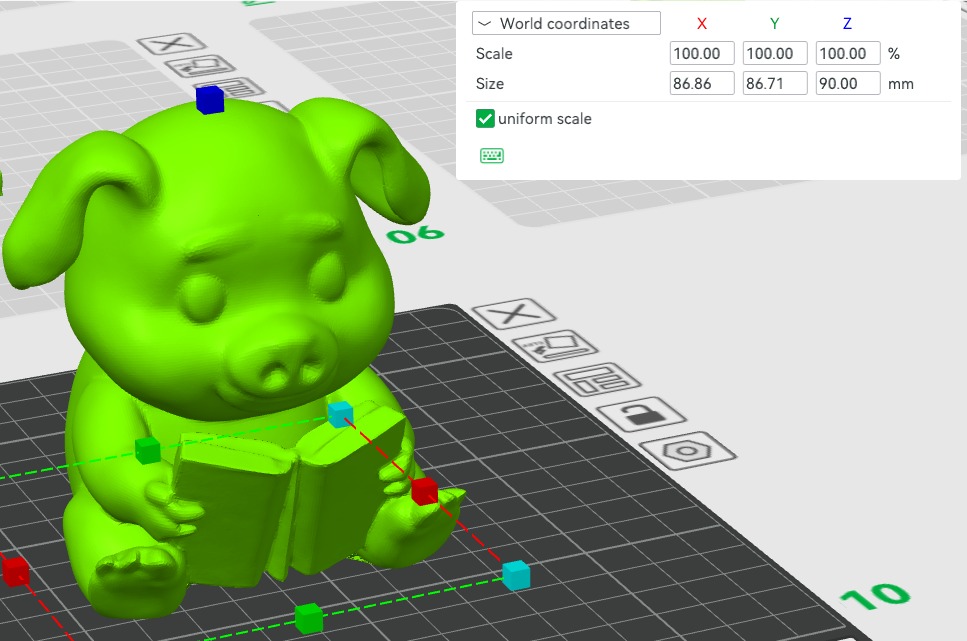 pig reading a book 3D print model_6