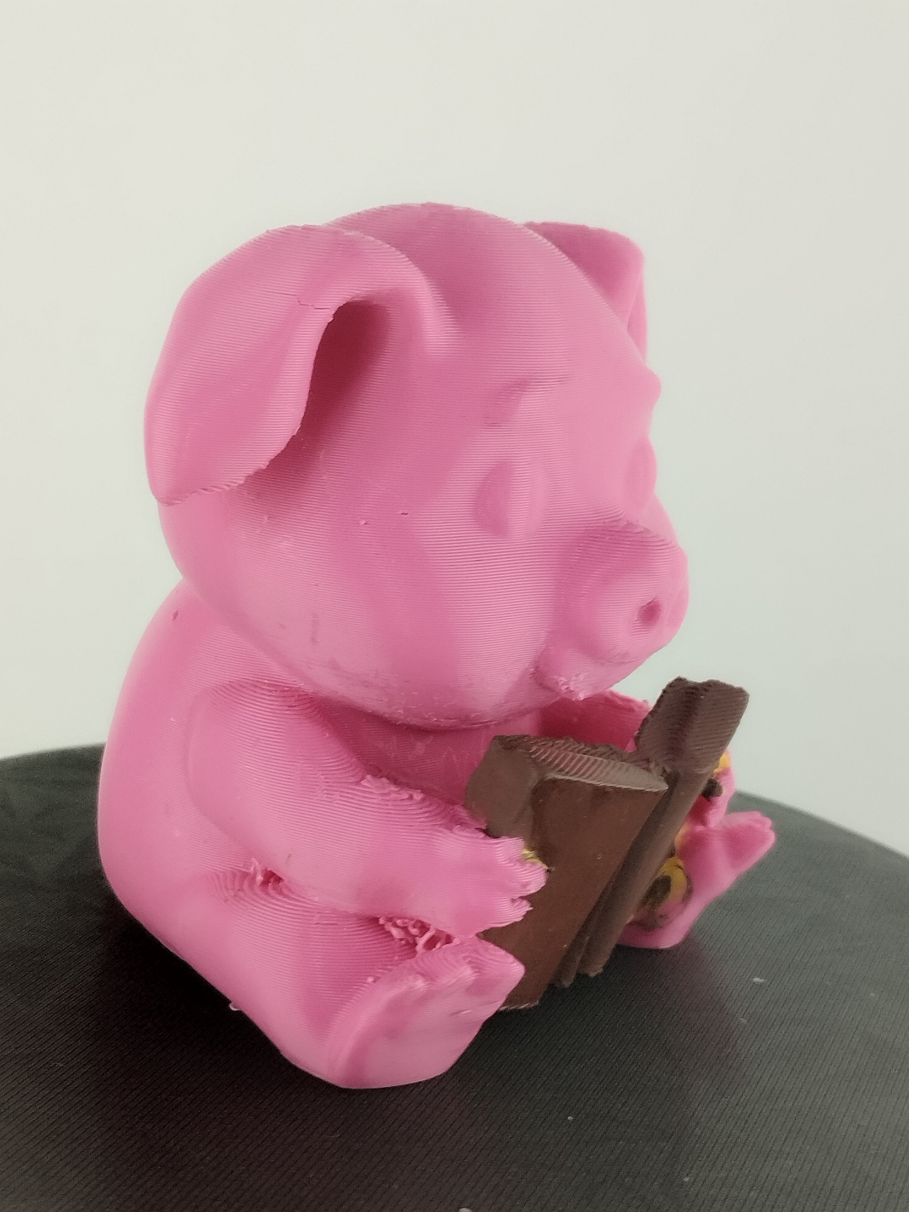pig reading a book 3D print model_1