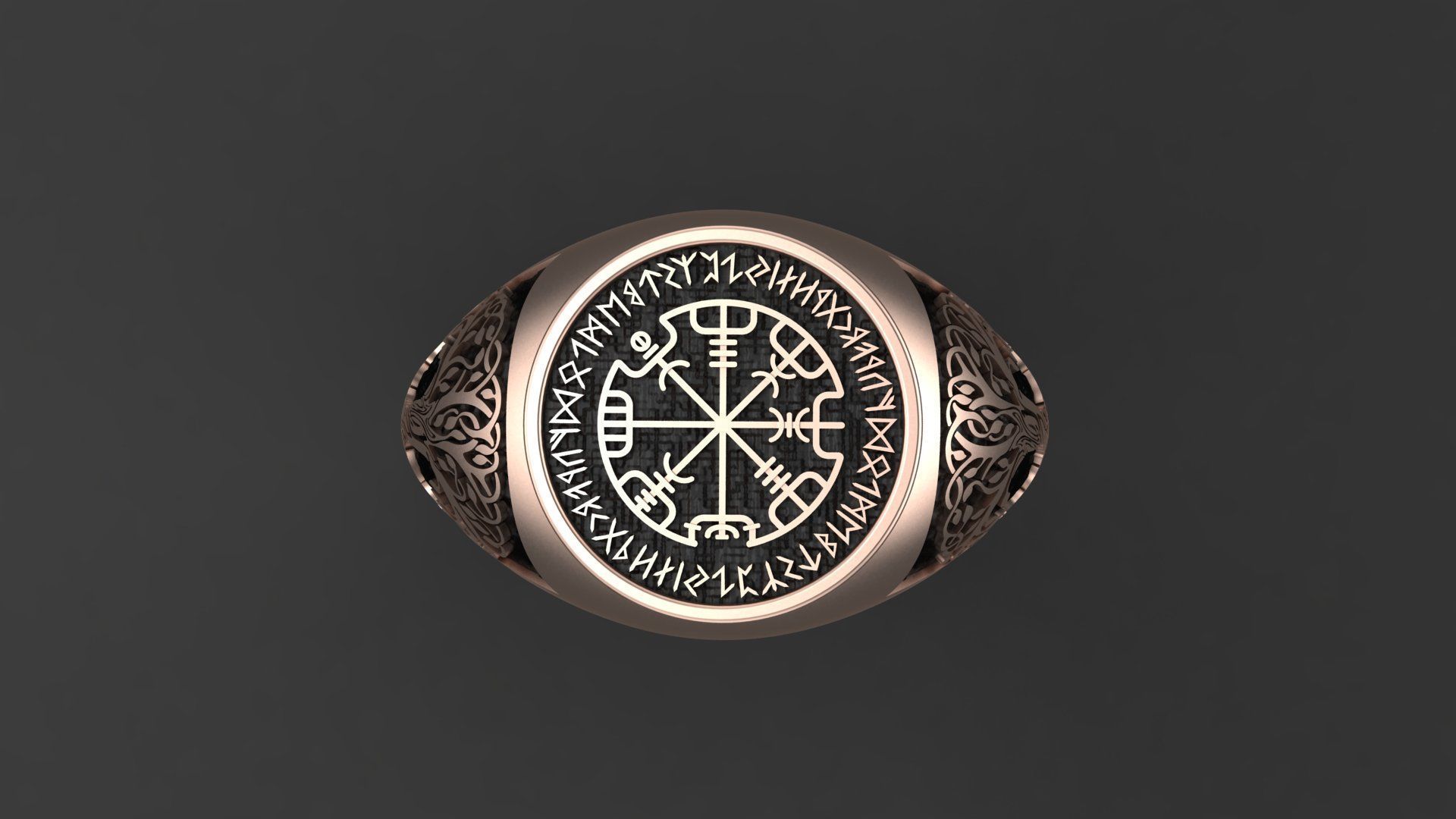 Men ring with the ancient symbols RUNES cnc model or 3D print model_7