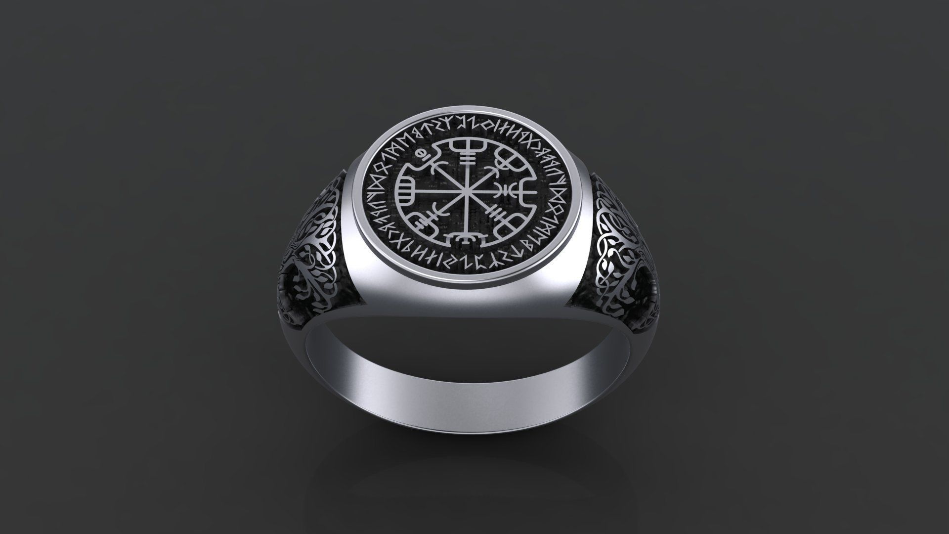 Men ring with the ancient symbols RUNES cnc model or 3D print model_13