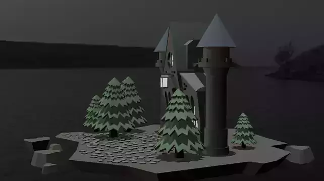 Stylized medieval Castle with Snowy Pines Low Ply 3d Model Low-poly 3D model Stylized medieval Castle with Snowy Pines Low Ply 3d Model Low-poly 3D model