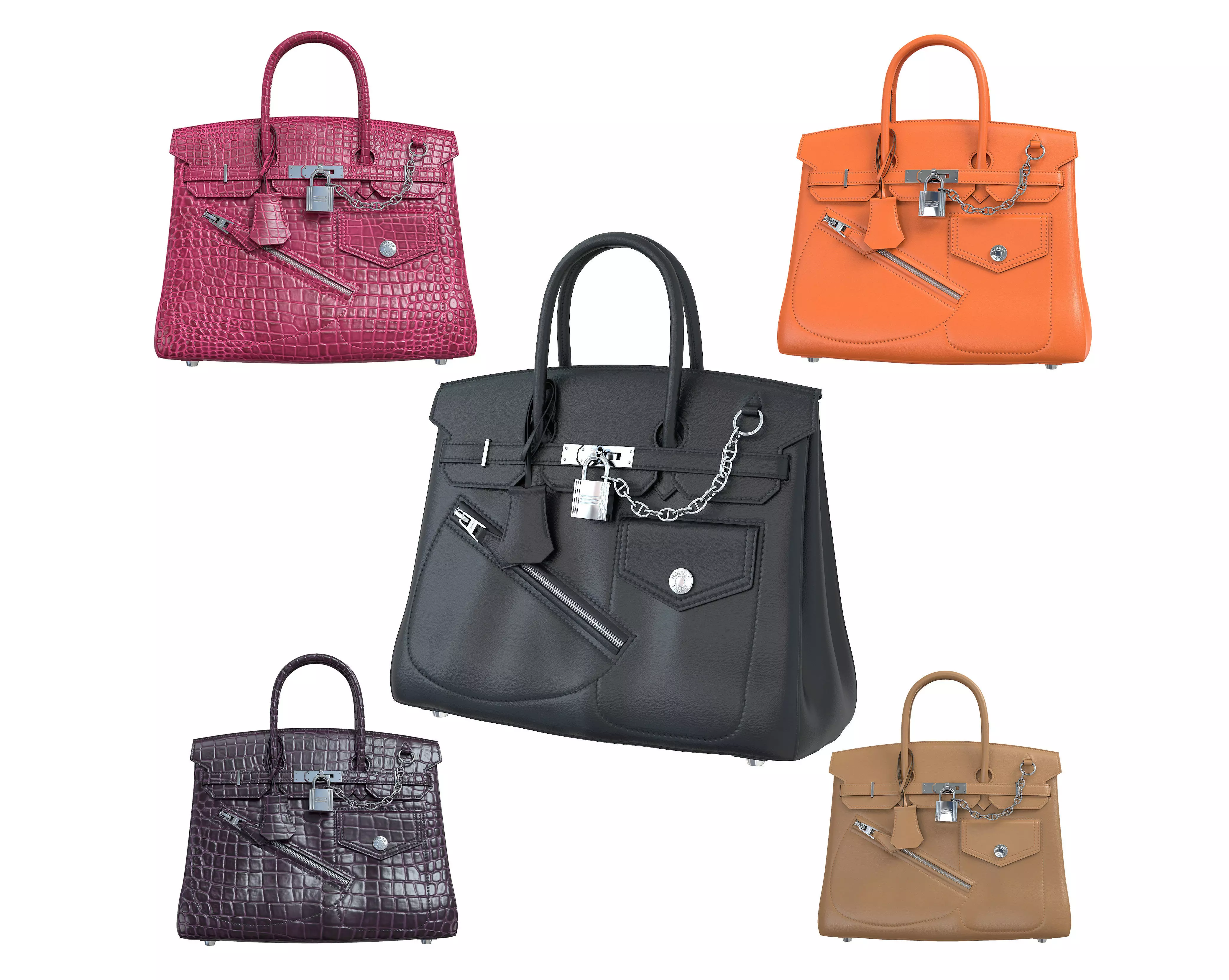 Hermes Birkin Rock Bag 3D Model Collection_0
