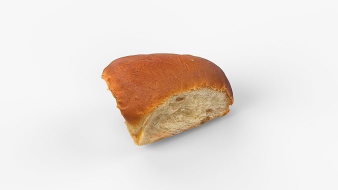 Photorealistic 3D scan of sweet bun Low-poly 3D model 2