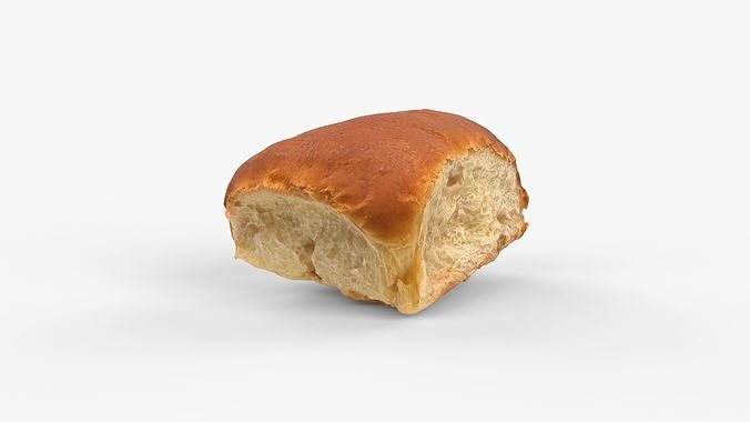 Photorealistic 3D scan of sweet bun Low-poly 3D model 3