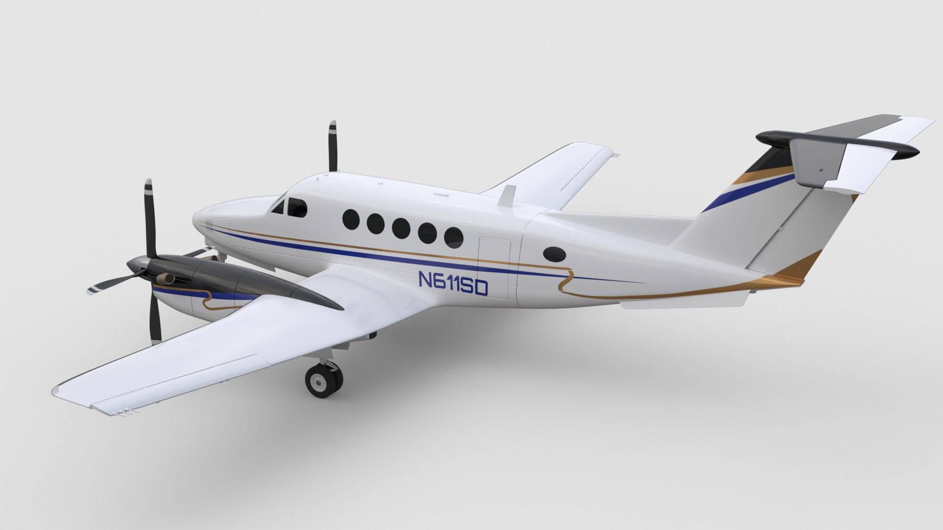 Beechcraft King Air 200 3D model_2