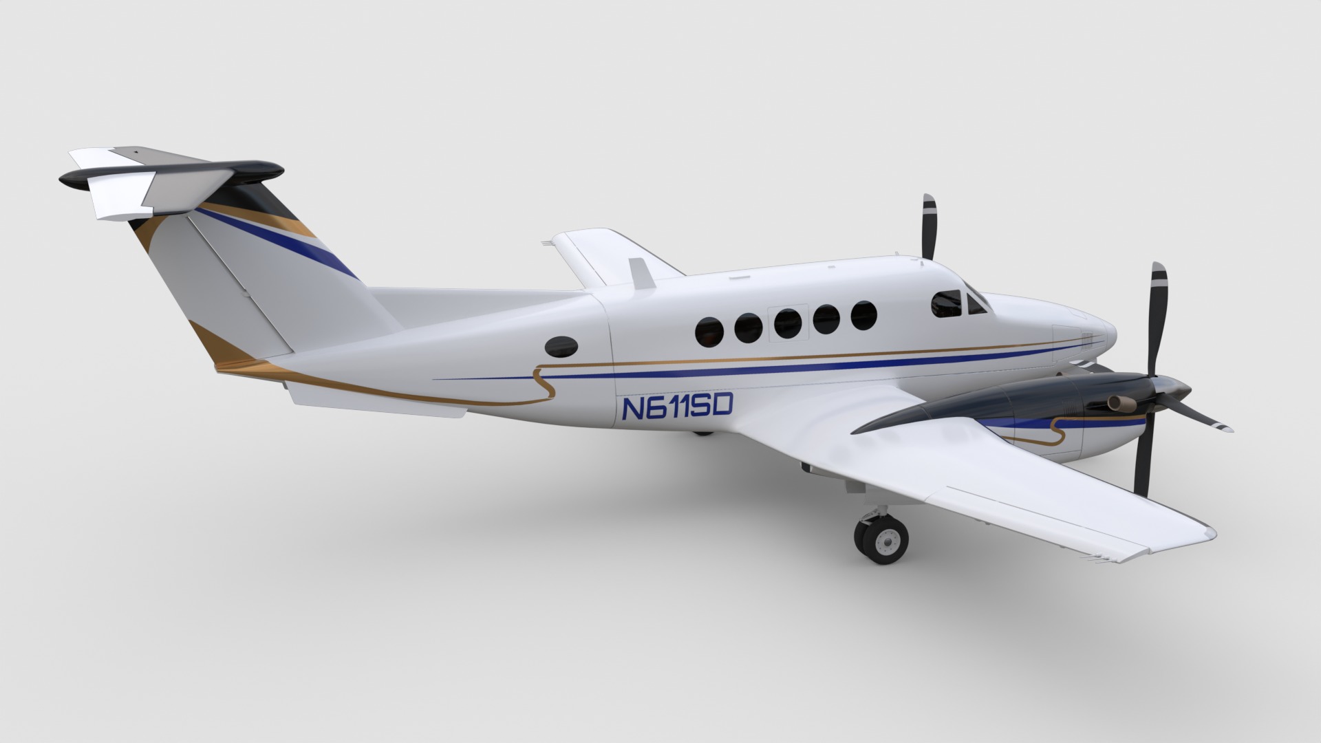 Beechcraft King Air 200 3D model_6