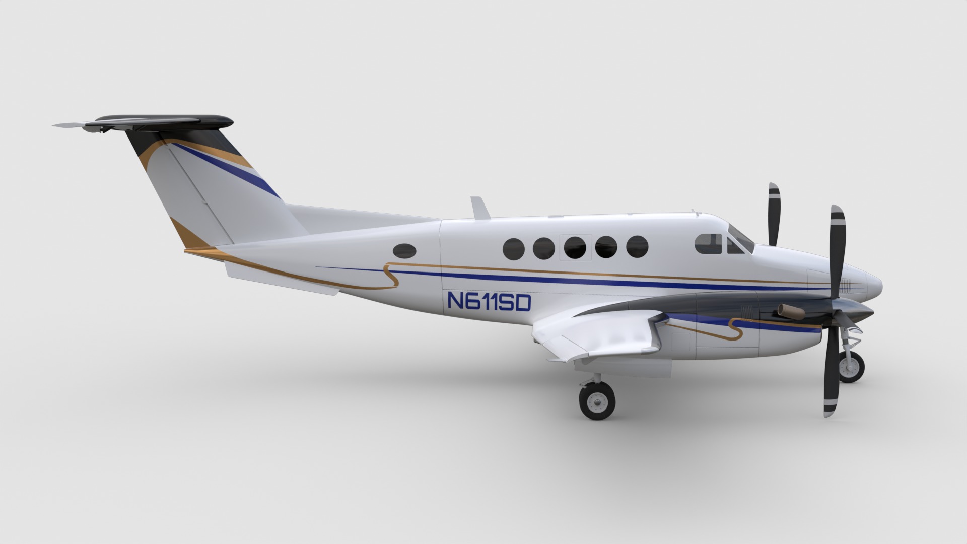 Beechcraft King Air 200 3D model_7