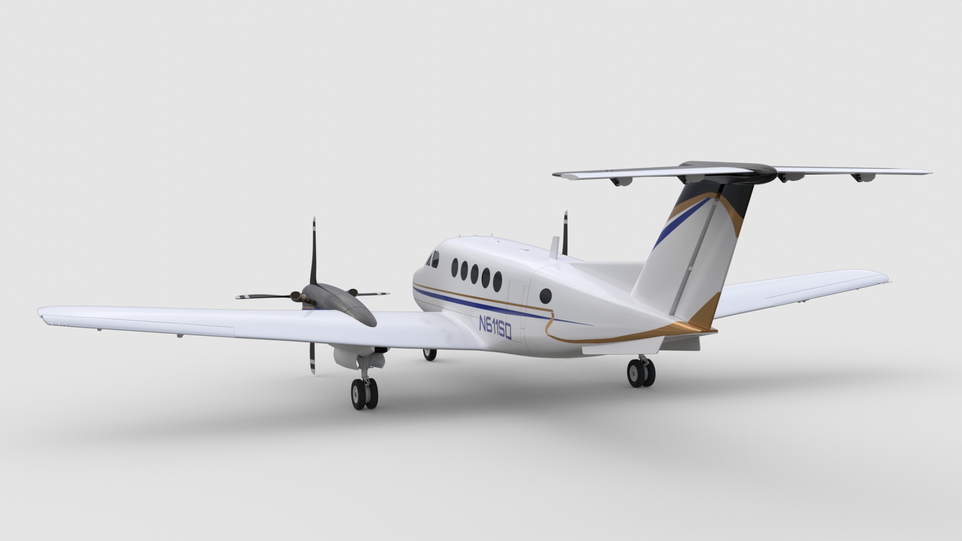 Beechcraft King Air 200 3D model_3
